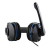 Wired 3.5mm Gaming Headset Headphone Adjustable Headhand Mic Speaker Black+Blue