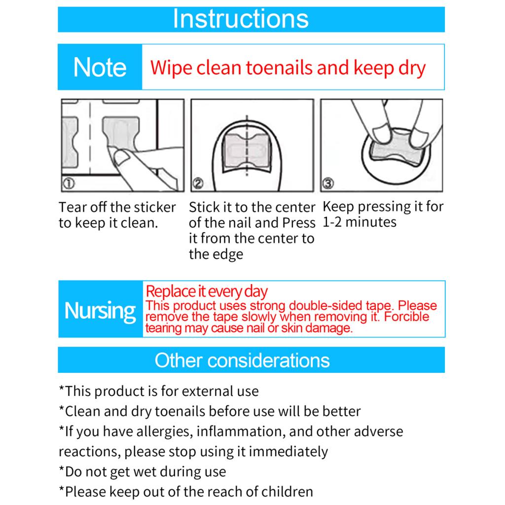 1 Set Ingrown Toenail Corrector Stickers Toe Nail Treatment Patch 120 Sheets