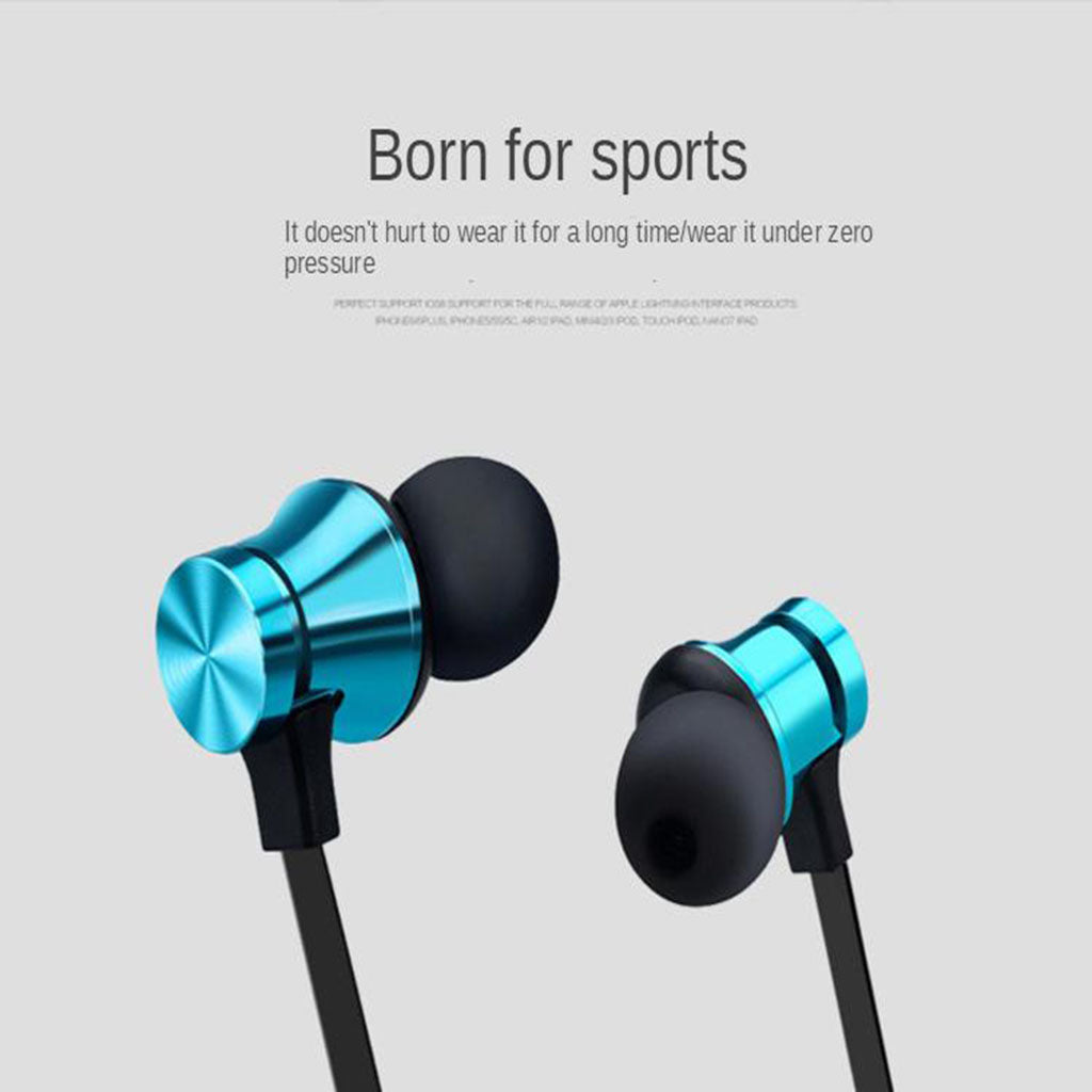 Magnetic Bluetooth In-ear Earphone Sport  Blue