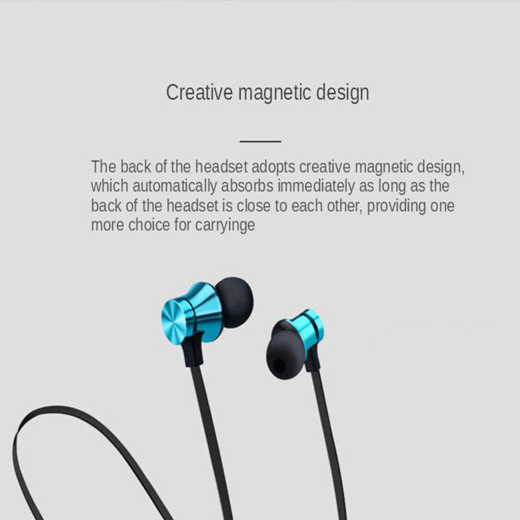 Magnetic Bluetooth In-ear Earphone Sport  Blue