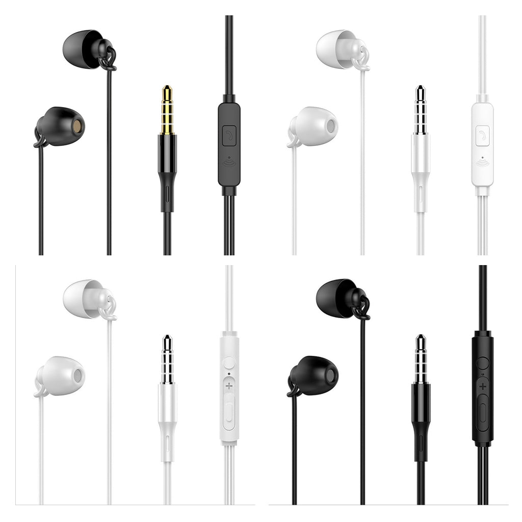 3.5mm Sleep Earplugs Earphone  black with Mic