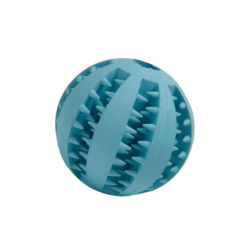 Toothed Design Pet Dog Chewing Toy Interactive Training Ball Blue_7cm