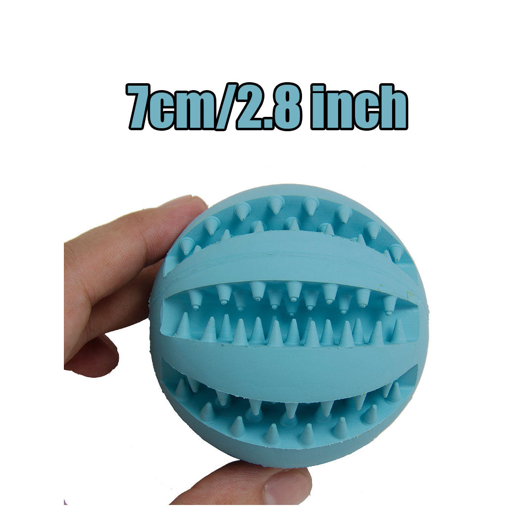 Toothed Design Pet Dog Chewing Toy Interactive Training Ball Blue_7cm