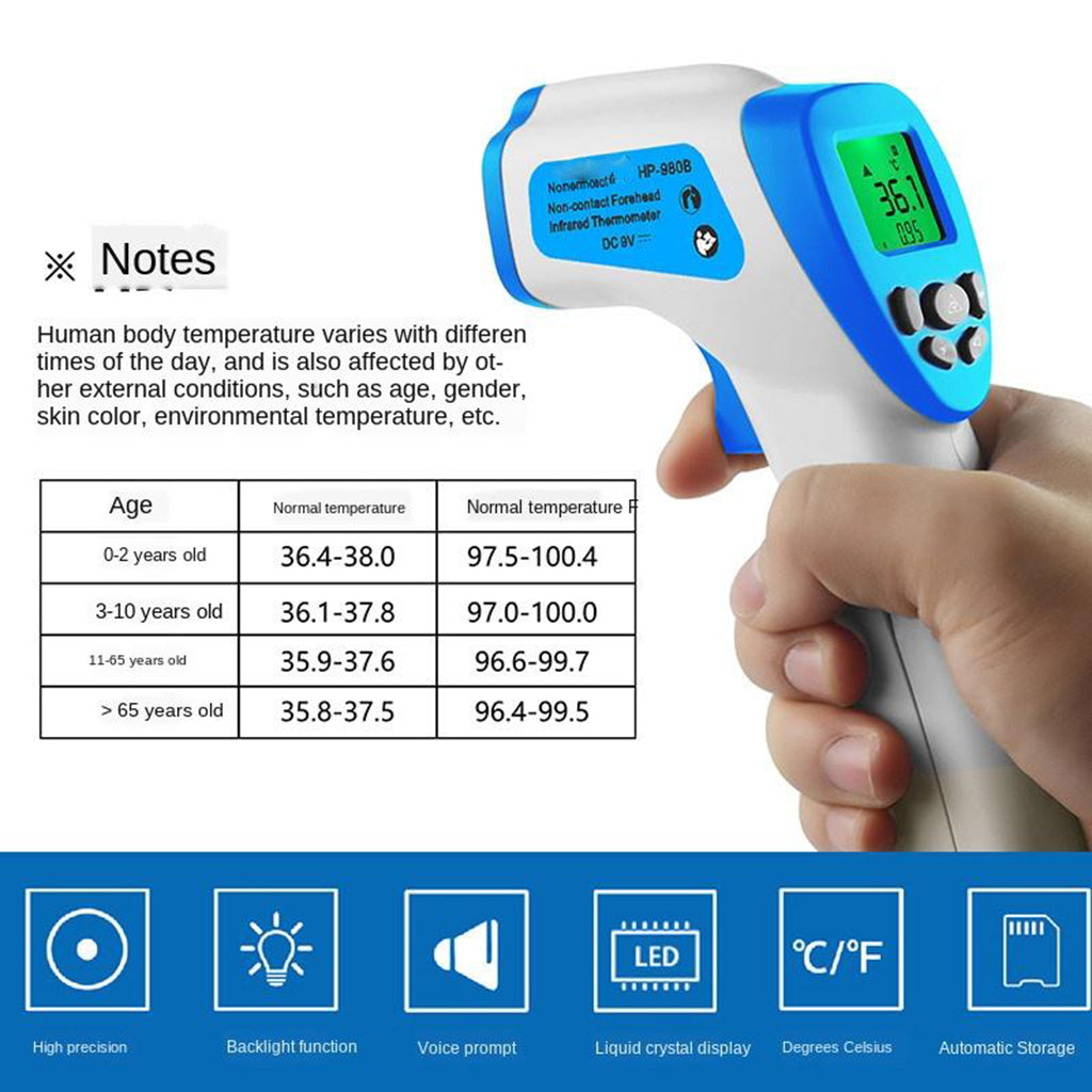 LCD Digital Non-contact Infrared Thermometer Forehead Body Temperature Test