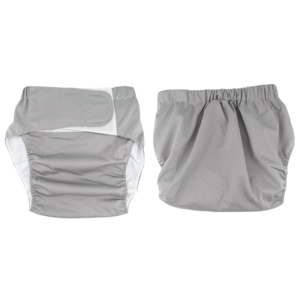 Adult Cloth Diaper Nappy Washable for Disability Incontinence  XL Gray