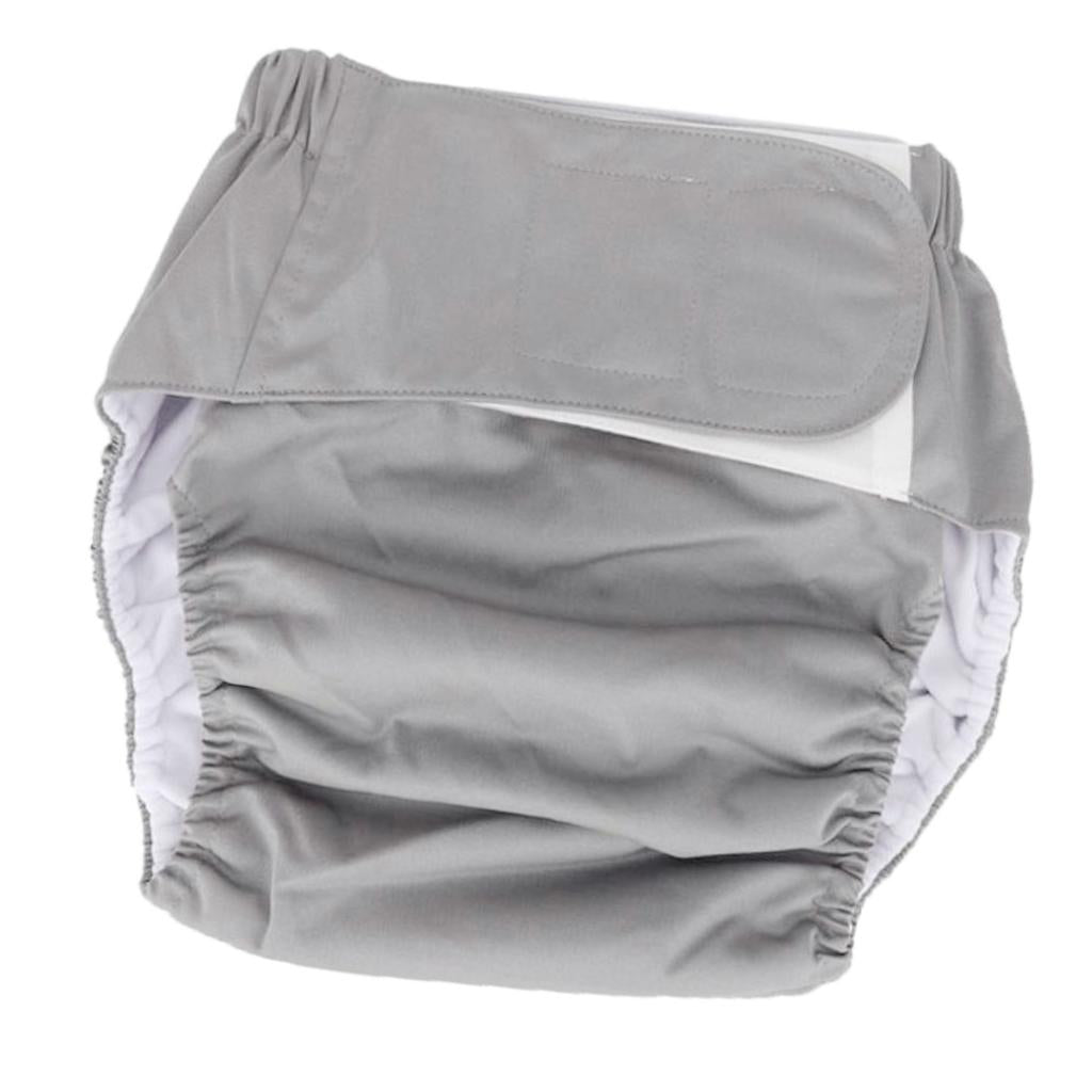 Adult Cloth Diaper Nappy Washable for Disability Incontinence  XL Gray