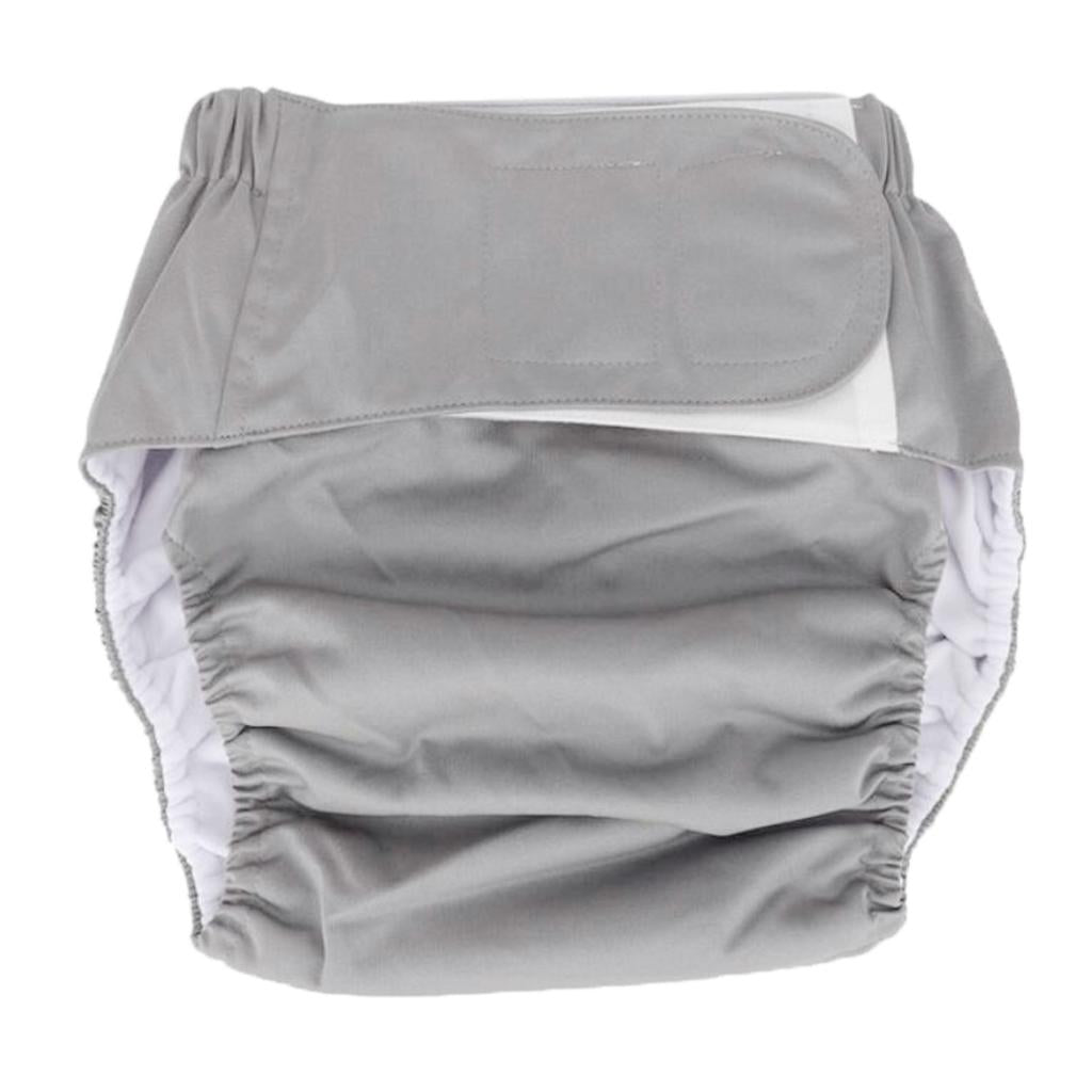 Adult Cloth Diaper Nappy Washable for Disability Incontinence  XL Gray