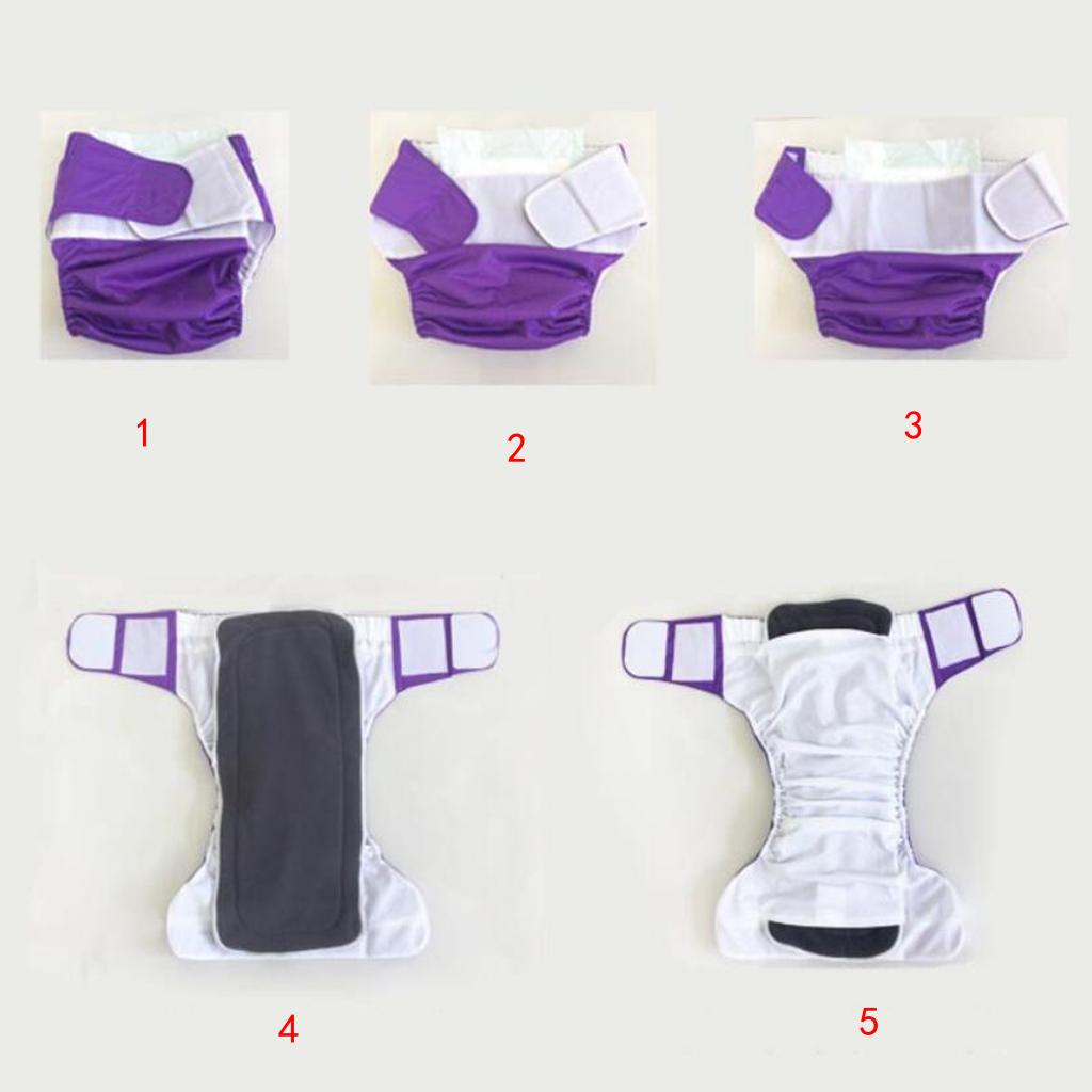 Adult Cloth Diaper Nappy Washable for Disability Incontinence  L Gray