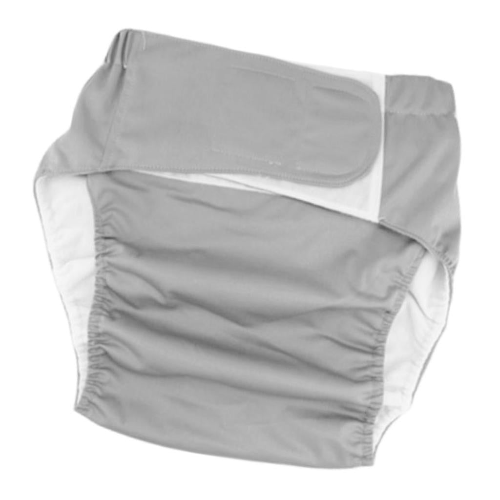 Adult Cloth Diaper Nappy Washable for Disability Incontinence  L Gray