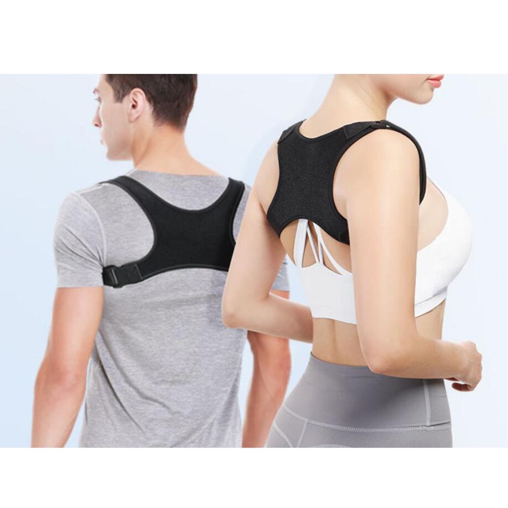 Adjustable Posture Corrector Back Shoulder Support Correct Brace M (Black)