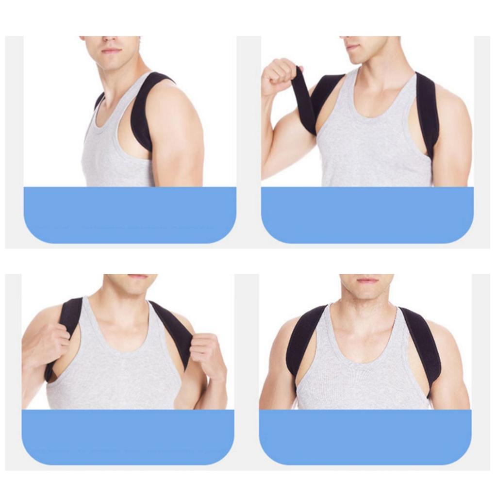 Adjustable Posture Corrector Back Shoulder Support Correct Brace M (Black)