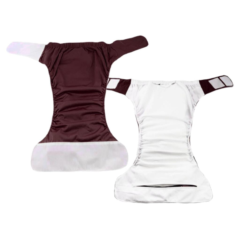 Adult Cloth Diaper Nappy Washable for Disability Incontinence  XL Coffee