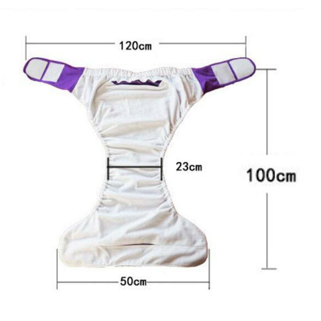 Adult Cloth Diaper Nappy Washable for Disability Incontinence  XL Coffee