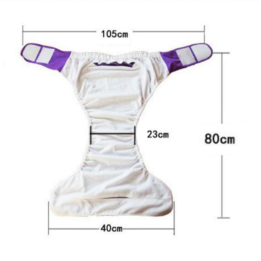 Adult Cloth Diaper Nappy Washable for Disability Incontinence  L Coffee