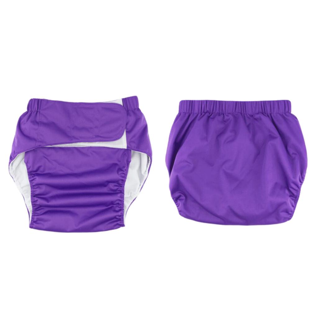 Adult Cloth Diaper Nappy Washable for Disability Incontinence  XL 04 Purple