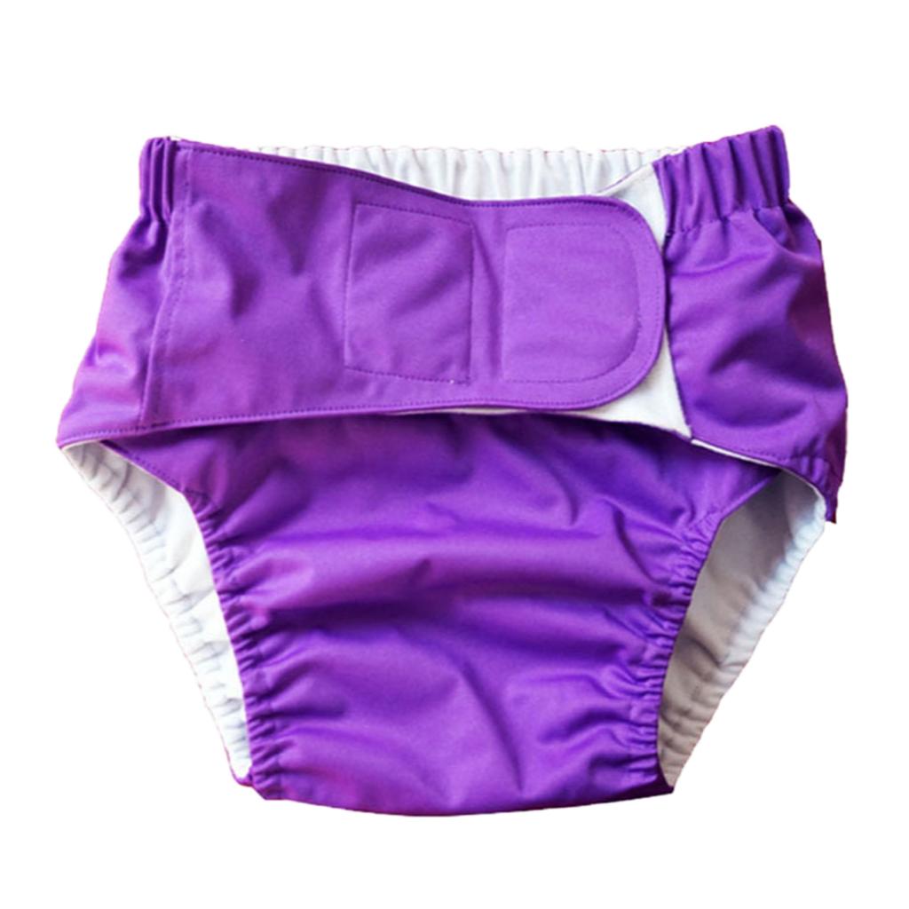 Adult Cloth Diaper Nappy Washable for Disability Incontinence  XL 04 Purple