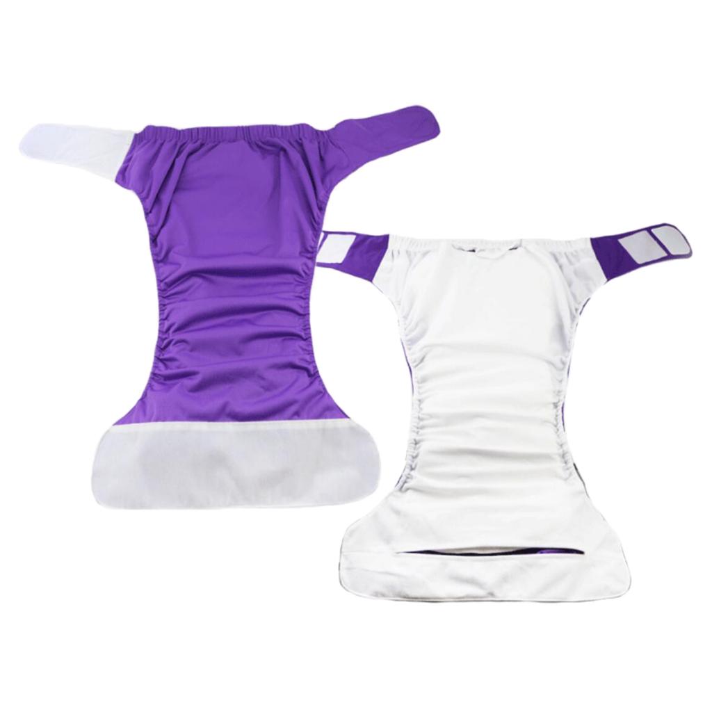 Adult Cloth Diaper Nappy Washable for Disability Incontinence  XL 04 Purple