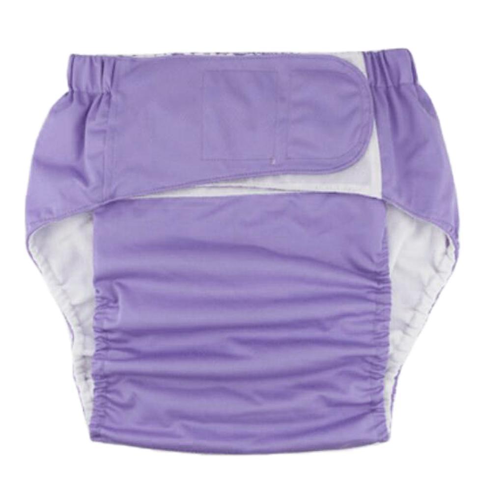 Adult Cloth Diaper Nappy Washable for Disability Incontinence  L Purple