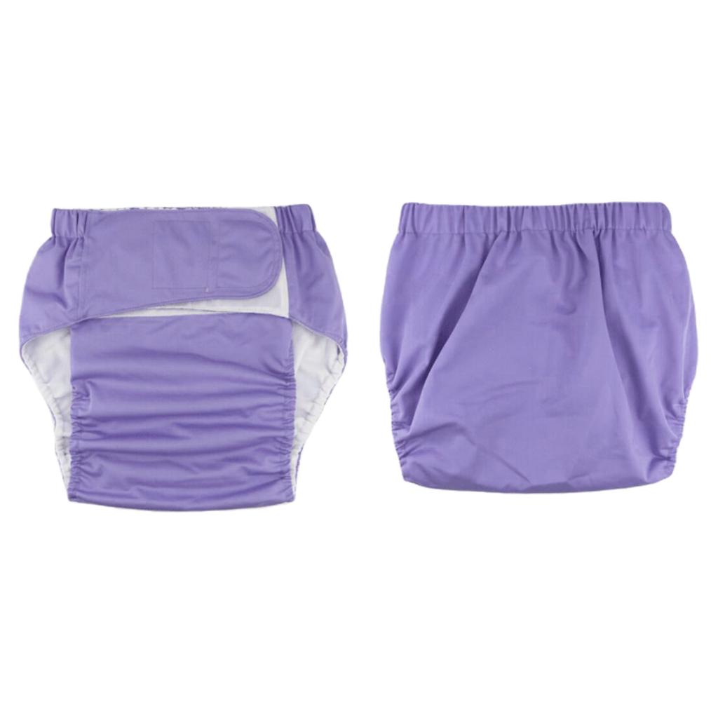 Adult Cloth Diaper Nappy Washable for Disability Incontinence  L Purple