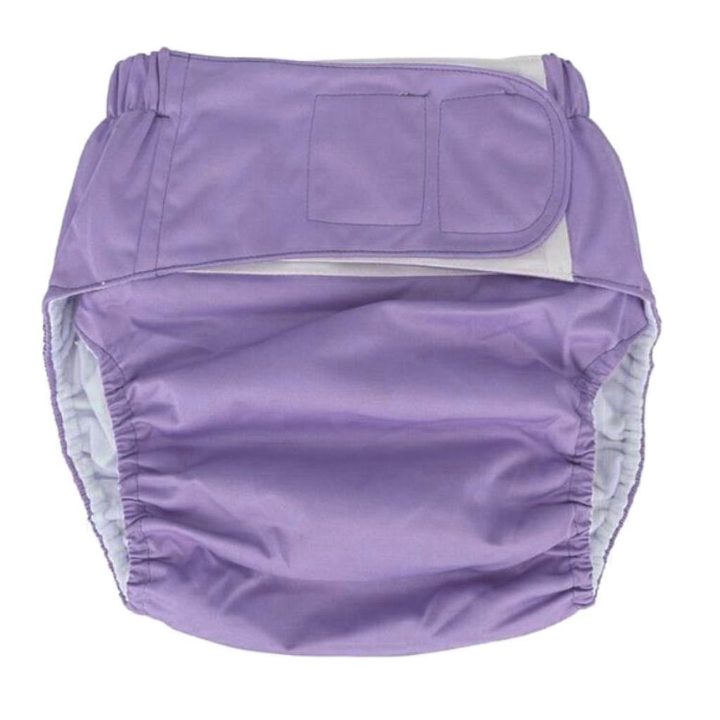 Adult Cloth Diaper Nappy Washable for Disability Incontinence  L Purple