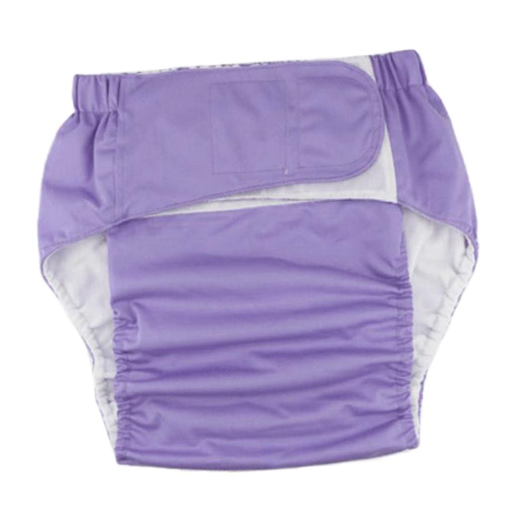 Adult Cloth Diaper Nappy Washable for Disability Incontinence  L Purple