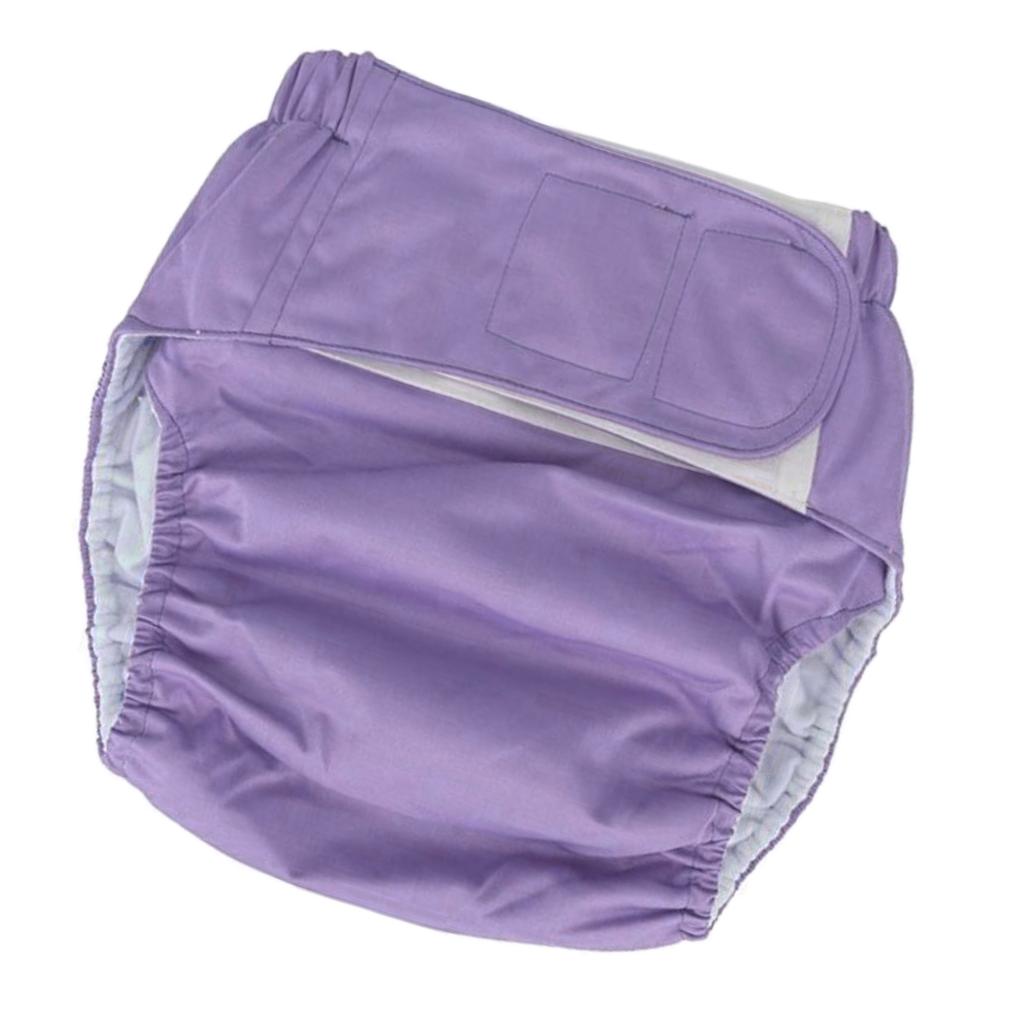 Adult Cloth Diaper Nappy Washable for Disability Incontinence  L Purple