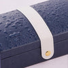 Travel Jewelry Box Organizer for Necklace Ring Ear Studs 2 Layer Dark Blue