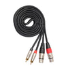 5.9/9.8ft 2 XLR Female to Dual RCA Male Plug Adapter Cable Durable 1.8m