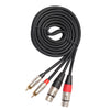 5.9/9.8ft 2 XLR Female to Dual RCA Male Plug Adapter Cable Durable 1.8m