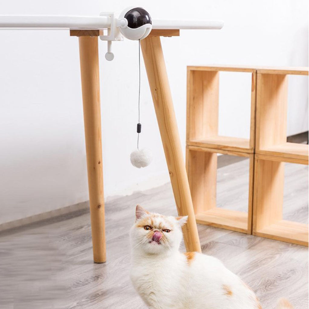 Electric Cat Toy Balls Automatic Lifting Interactive Cat Toy White