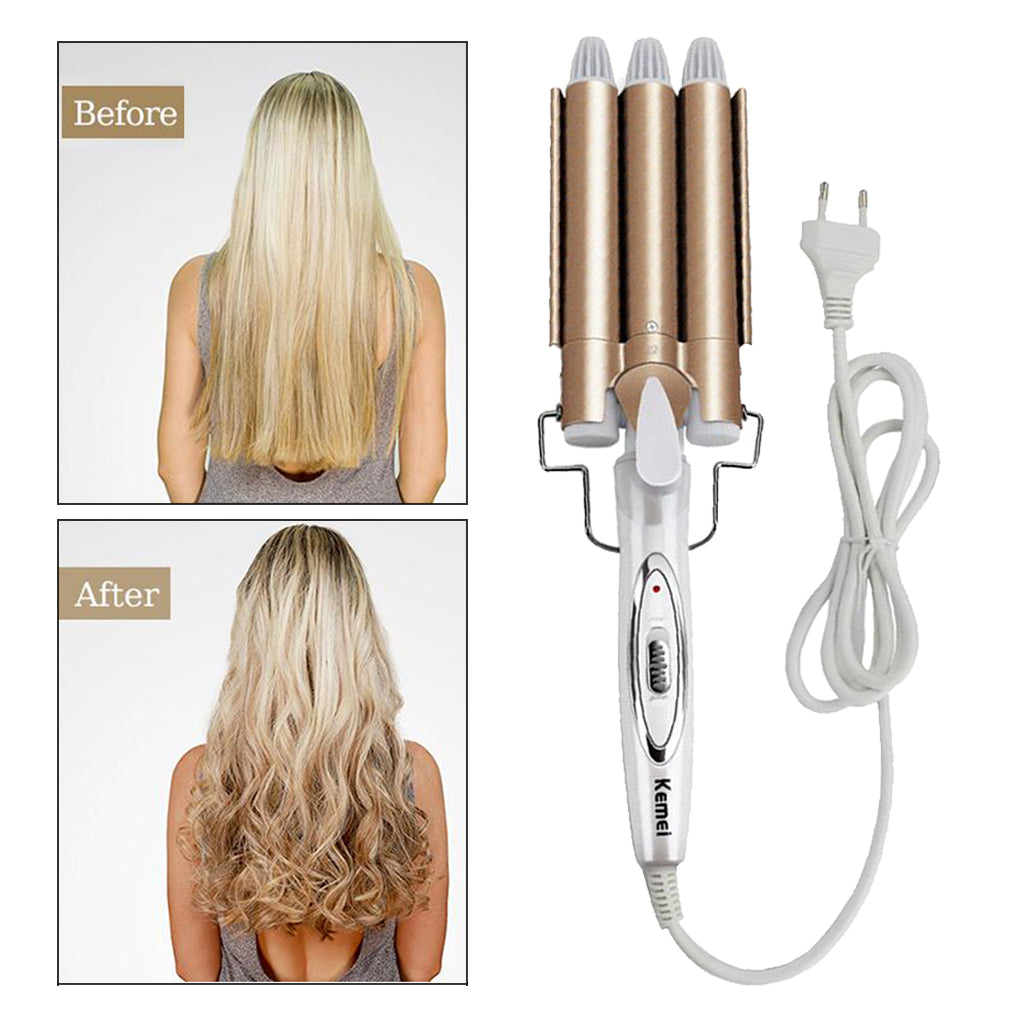 Triple Hair Waver Curling Iron Wand Curler Machine Long Hair Hair Styler