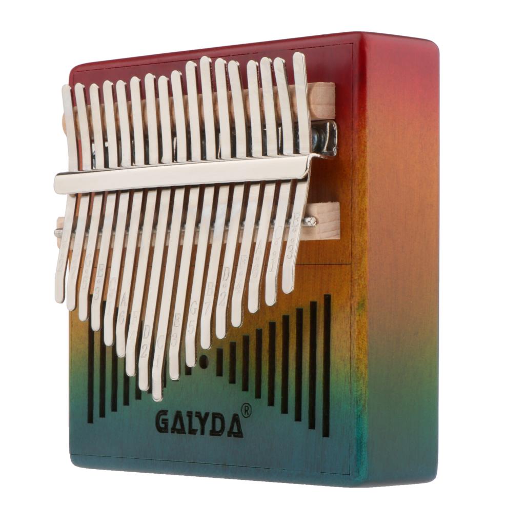 17 Keys Kalimba Mahogany Thumb Piano Mbira Keyboard Instrument Rainbow