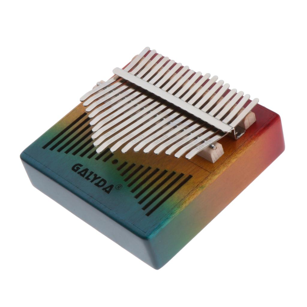 17 Keys Kalimba Mahogany Thumb Piano Mbira Keyboard Instrument Rainbow