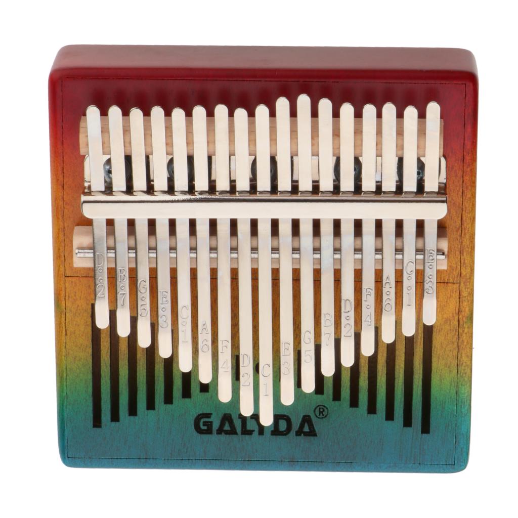 17 Keys Kalimba Mahogany Thumb Piano Mbira Keyboard Instrument Rainbow