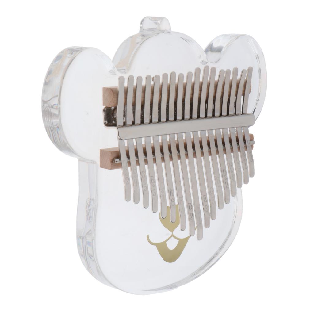 Kalimba 17 Key Thumb Piano Acrylic Clear Mbira Gift with Bag Tuner Hammer