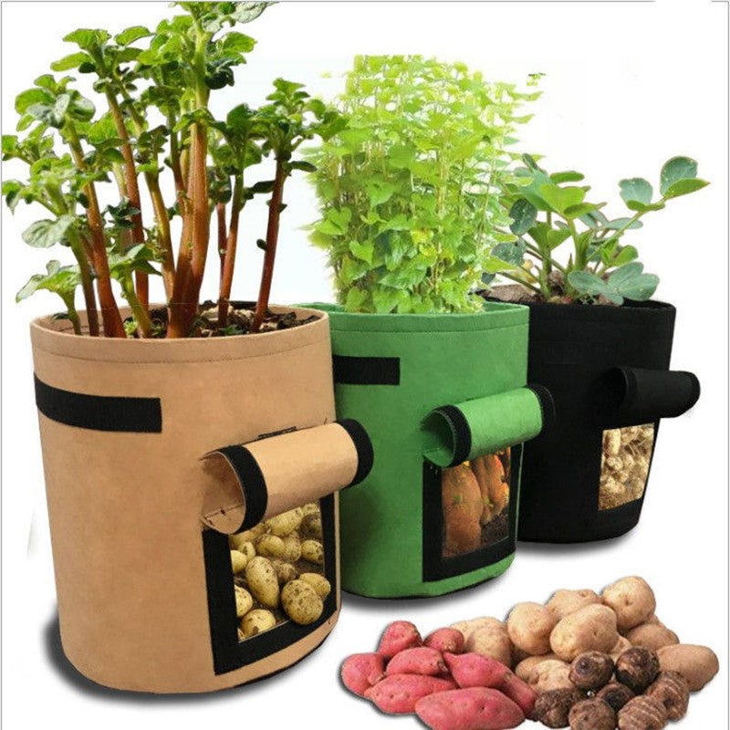 Balcony Garden Potato Vegetable Planter Grow Bags 25x30cm_Light Brown