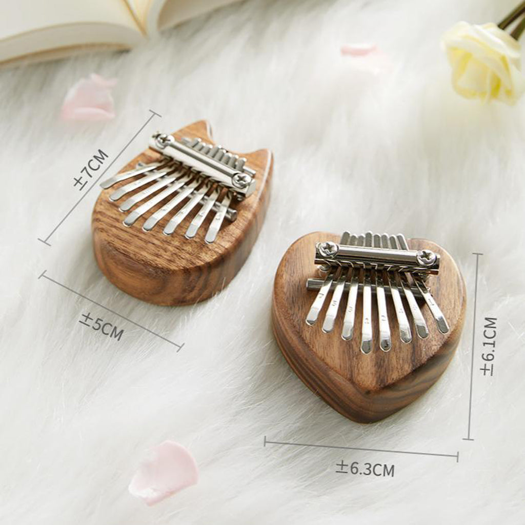 8 Keys Mini Kalimba Portable Thumb Piano Wood-Cat