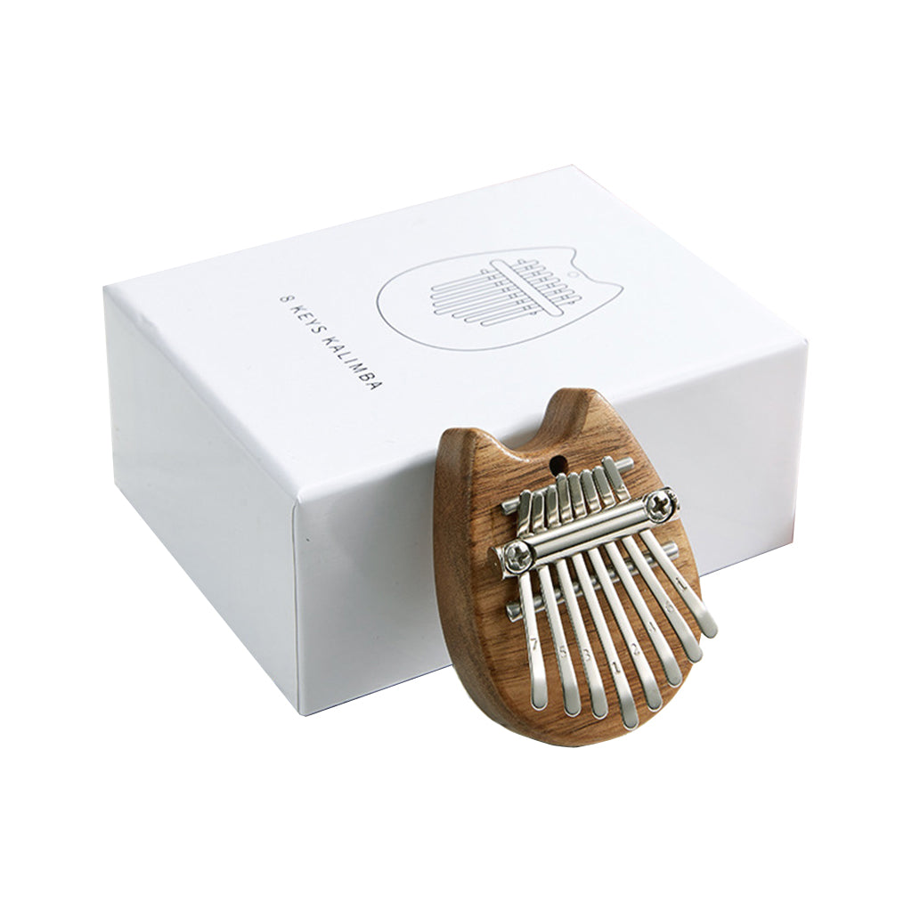 8 Keys Mini Kalimba Portable Thumb Piano Wood-Cat