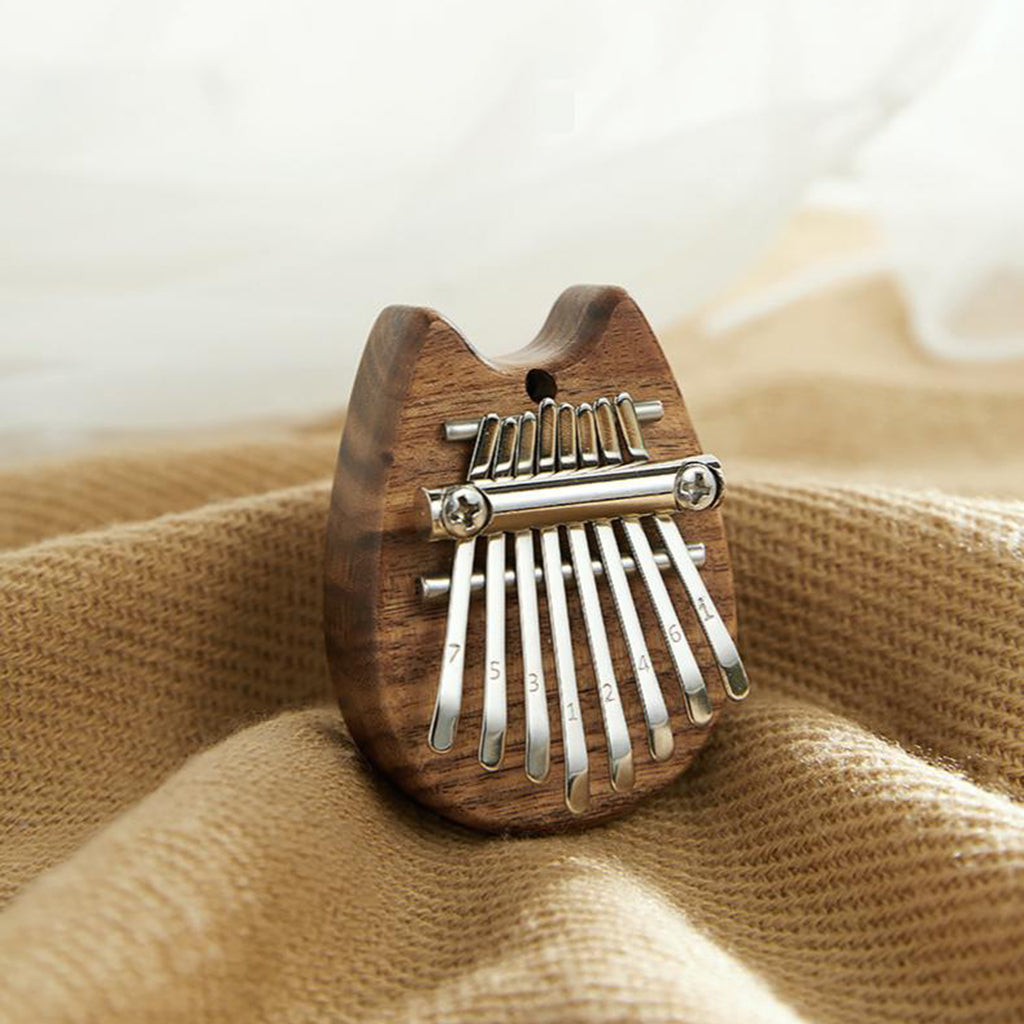 8 Keys Mini Kalimba Portable Thumb Piano Wood-Cat