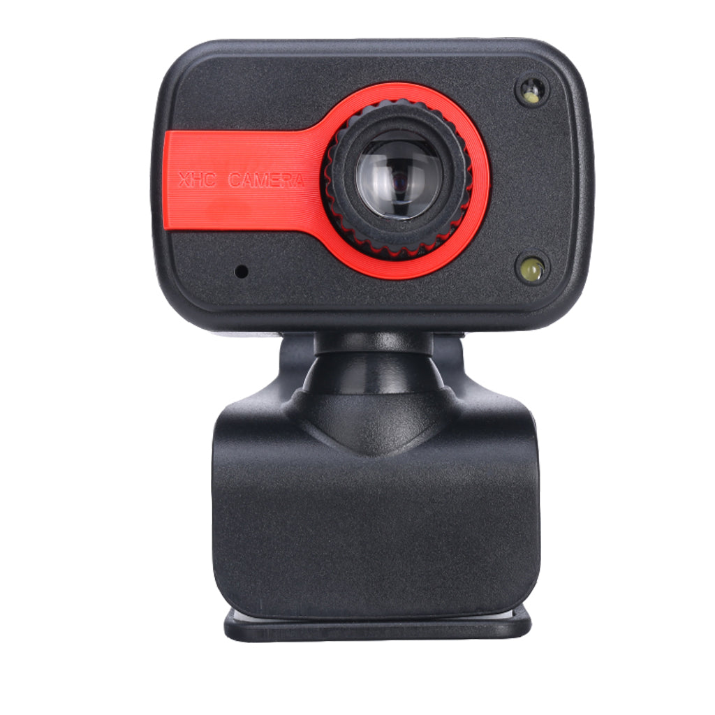 USB 2.0 Rotatable HD 480P Webcam Video Web Camera With Mic Red