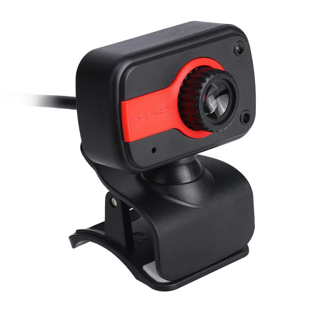 USB 2.0 Rotatable HD 480P Webcam Video Web Camera With Mic Red