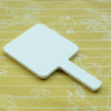 Ladies Modern Hand Held Square Mirror Makeup Dresser Gift 12x12cm White