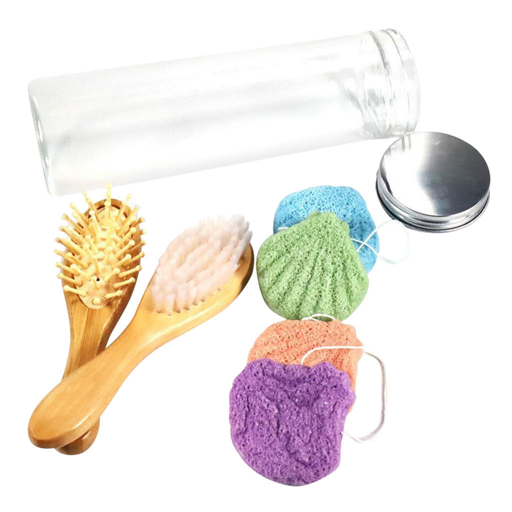 Konjac Face Sponge Brush Massage Puffs Cleaning Set Biodegradable