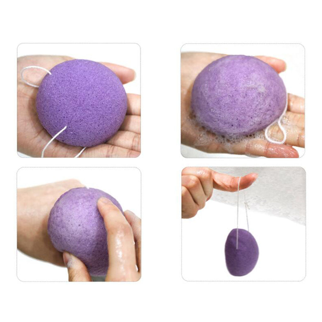 Konjac Face Sponge Brush Massage Puffs Cleaning Set Biodegradable