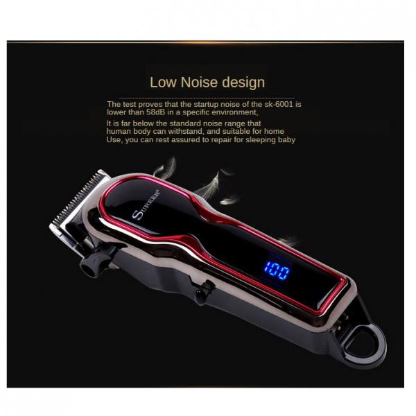 Self-Haircut Kit Cordless Hair Clippers LCD Digital Display Red