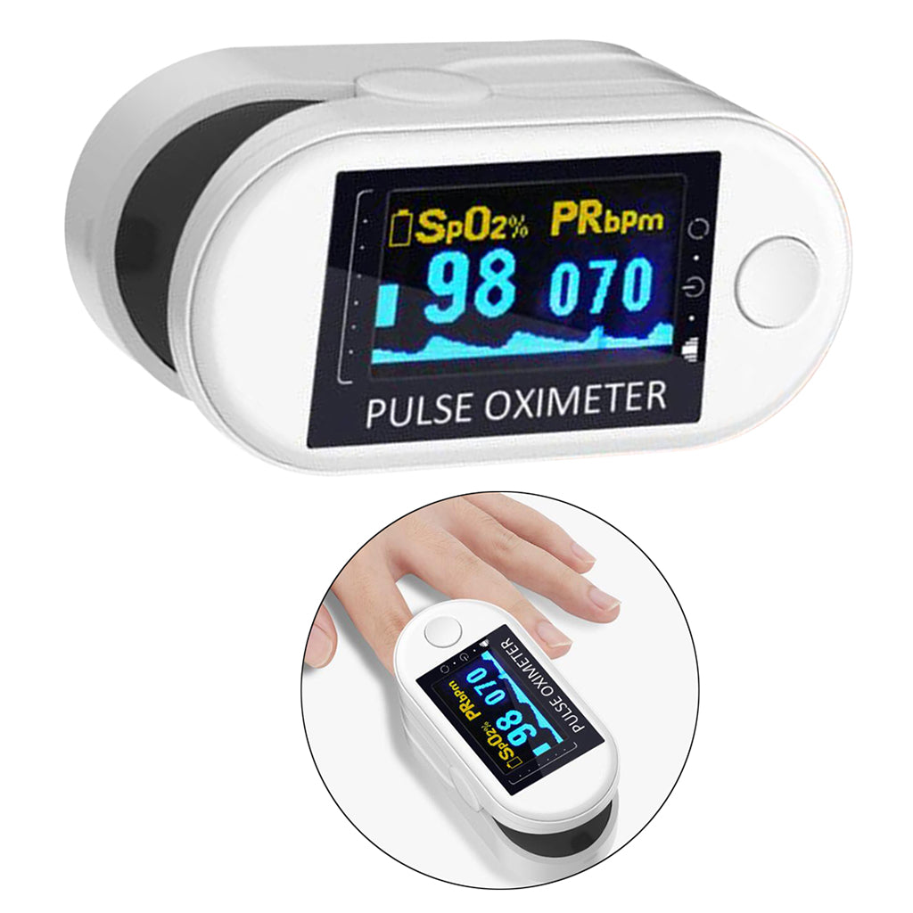 Fingertip Pulse Oximeter Blood Oxygen Sensor SpO2 Monitor Heart Rate White