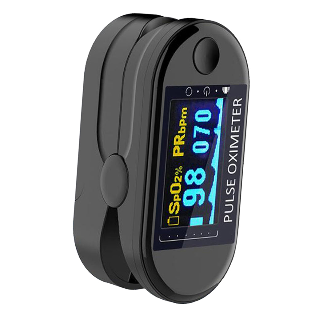 Fingertip Pulse Oximeter Blood Oxygen Sensor SpO2 Monitor Heart Rate Black