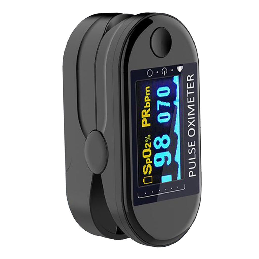 Fingertip Pulse Oximeter Blood Oxygen Sensor SpO2 Monitor Heart Rate Black