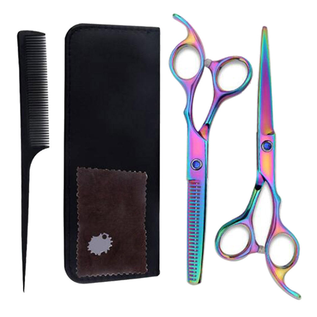 6pcs/set Hairdressing Barber Scissors Hair Cutting Salon Shears Set