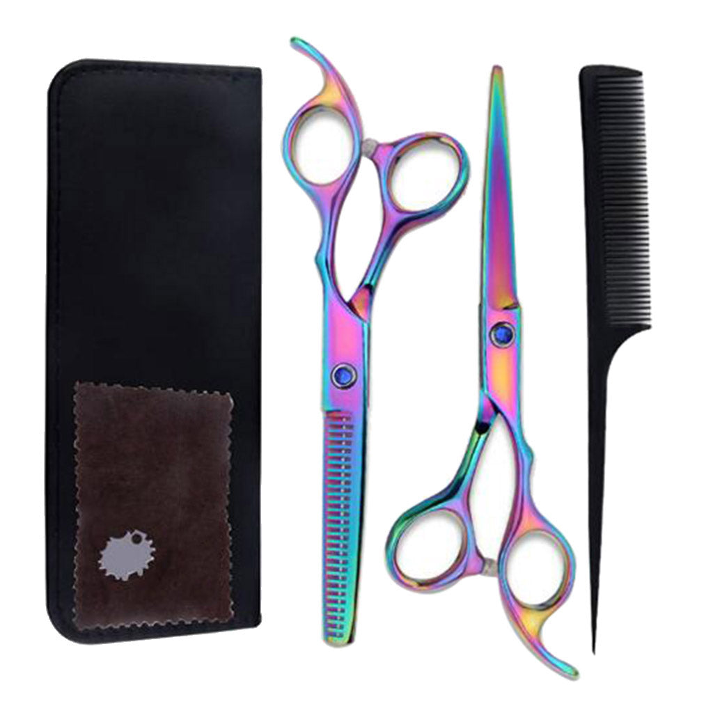 6pcs/set Hairdressing Barber Scissors Hair Cutting Salon Shears Set